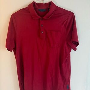 Perry Ellis Men's Red Polo Shirt with Pocket Size Medium
